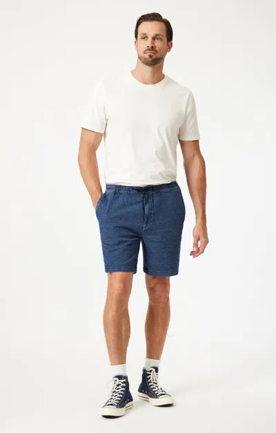 Mavi Clint Jogger Shorts In Dark Stripe Athletic In Dark Blue