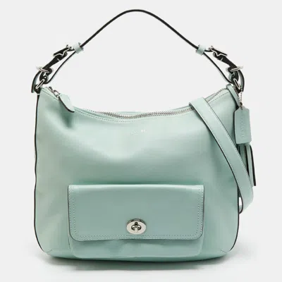 Shop Coach Mint Leather Legacy Courtney Hobo In Green