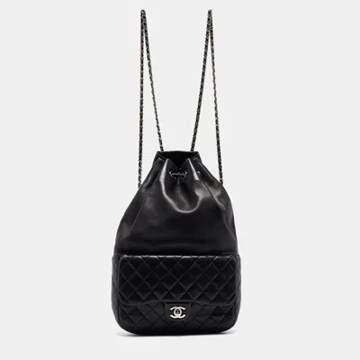 Pre-owned Chanel Quilted Leather Seoul Backpack In Black