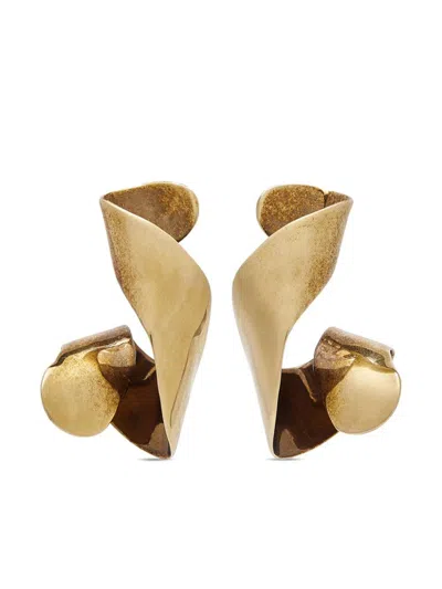 Shop Dries Van Noten Earpin Earrings In Brass