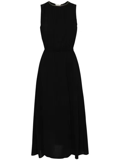 Shop Liu •jo Liu Jo Midi Dress With Chain Details On Open Back In Black