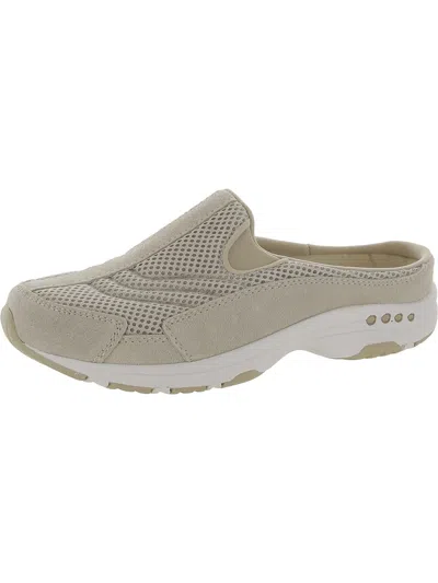 Shop Easy Spirit Traveltime 530 Womens Suede Lifestyle Slip-on Sneakers In White