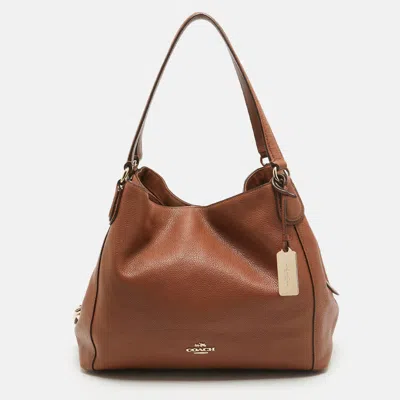 Shop Coach Leather Edie 31 Shoulder Bag In Brown