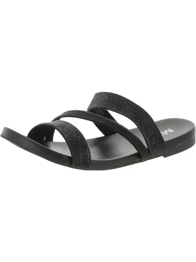 Shop Mia Paris Womens Rhinestone Flip-flop Slide Sandals In Black