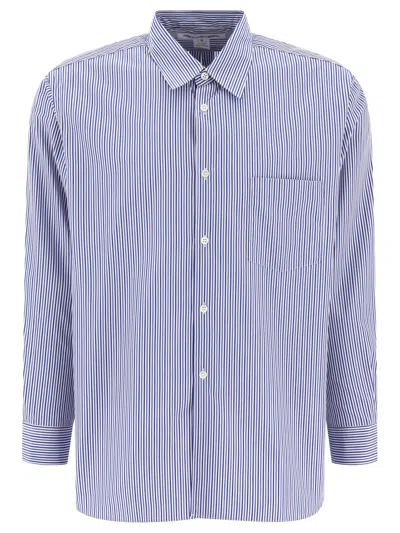 Shop Comme Des Garçons Forever Striped Shirt With Chest Pocket