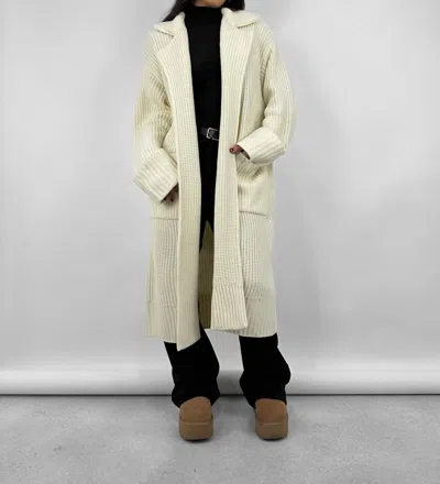 Shop Weworewhat Chunky Collared Knit Cardigan Coat In Cream In White