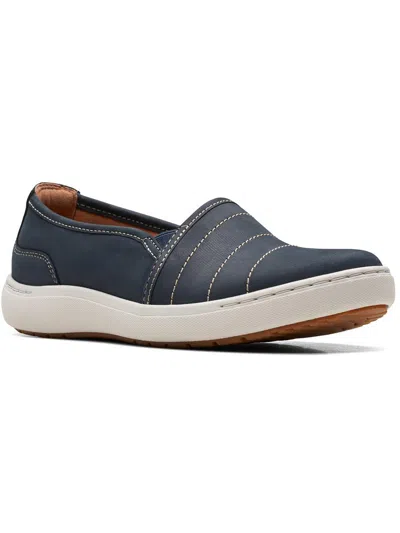 Shop Clarks Nalle Violet Womens Leather Slip On Casual And Fashion Sneakers In Blue