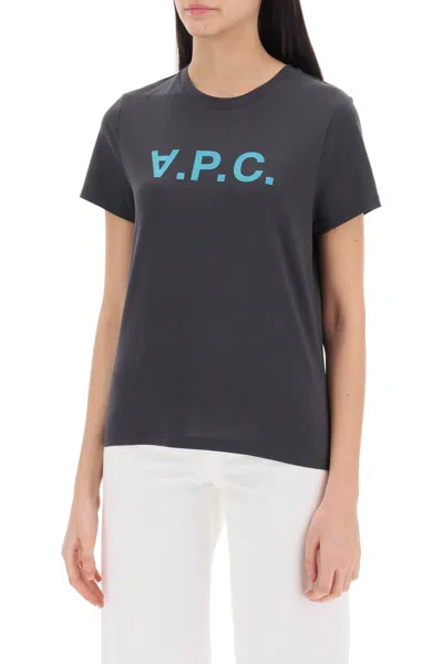 Shop Apc A.p.c. T-shirt With Flocked Vpc Logo Women In Multicolor