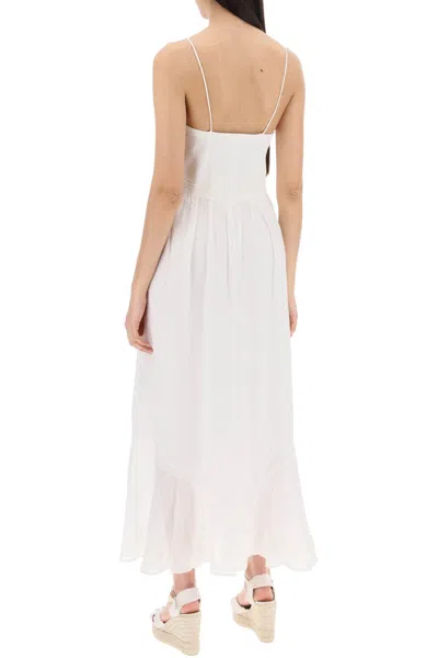 Shop Isabel Marant "erika Dress With Embroidered Bodice Women In White