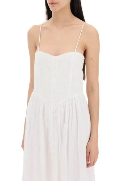 Shop Isabel Marant "erika Dress With Embroidered Bodice Women In White