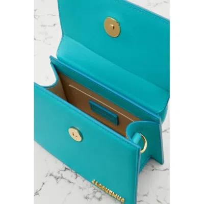 Jacquemus Women Le Chiquito Moyen Blue Leather Shoulder Bag In Blue