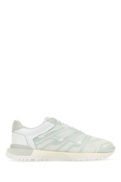 Shop Maison Margiela Man White Mesh And Rubber 50-50 Sneakers