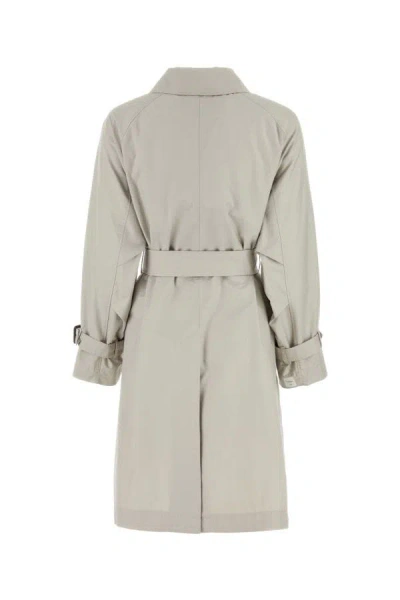 Shop Max Mara The Cube Woman Light Grey Twill Titrench Trench In Gray