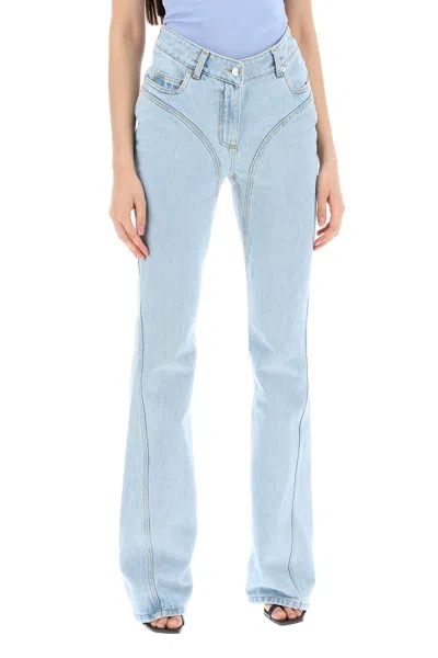 Shop Mugler Skinny Flared Jeans Women In Blue