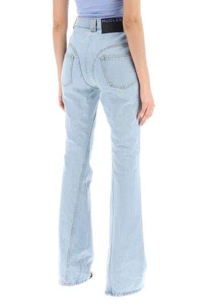 Shop Mugler Skinny Flared Jeans Women In Blue