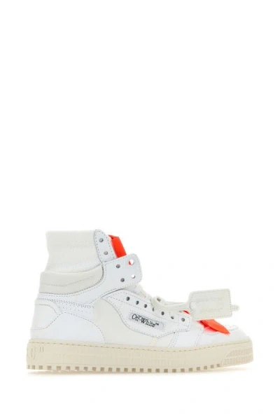 Shop Off-white Off White Man White Leather And Canvas 3.0 Off Court Sneakers