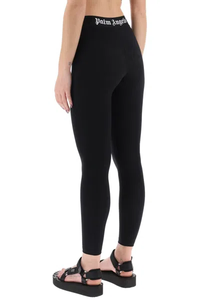 Shop Palm Angels Sporty Leggings With Branded Stripe Women In Multicolor