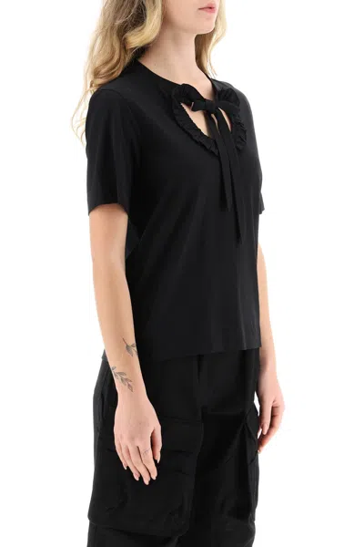 Shop Simone Rocha T-shirt With Heart-shaped Cut-out Women In Black