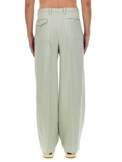 Shop Lanvin Wide Leg Pants In Green