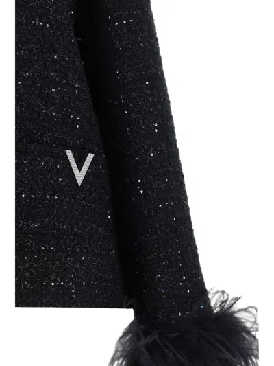 Shop Valentino Blazers & Vests In Nero Lurex