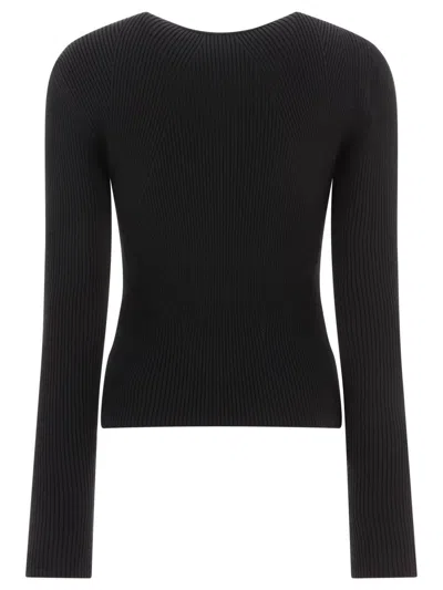 Shop Alexander Mcqueen Ribbed-knit Sweater With Cut-out Details In Black