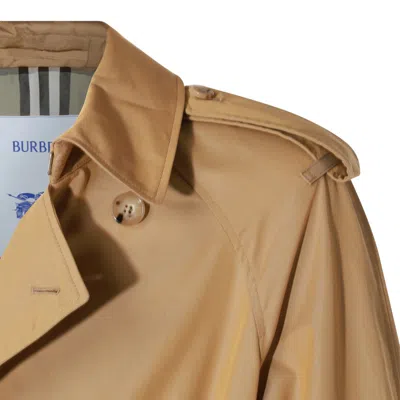 Shop Burberry Beige Cotton Trench Coat