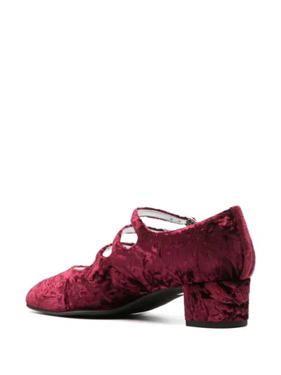 Shop Carel Paris Pumps In Tissu Velours Bordeaux