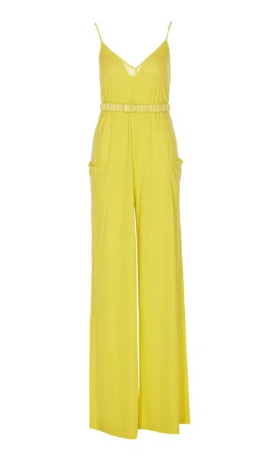 Shop Elisabetta Franchi Trousers In Yellow