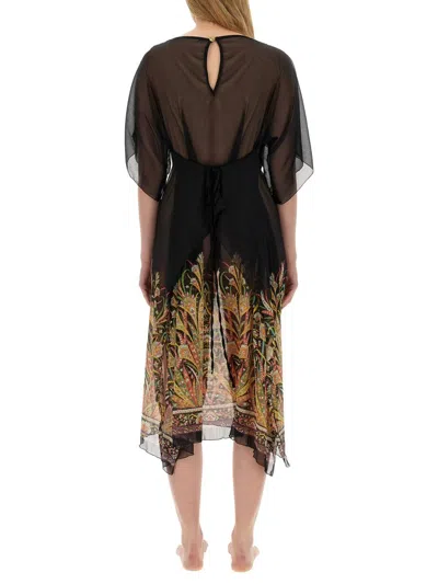 Shop Etro Caftan With Print In Stampa F.do Nero