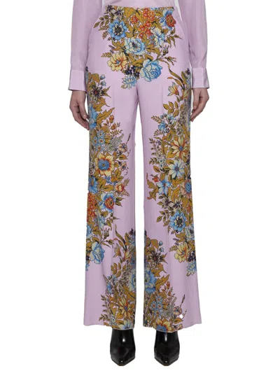 Shop Etro Trousers In Stampa F.do Viola