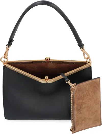 Shop Etro Vela Leather Shoulder Bag In Black