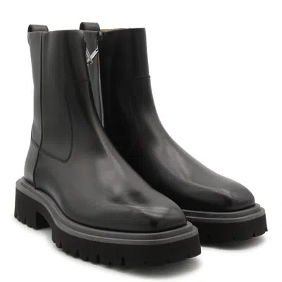 Shop Ferragamo Black Leather Boots