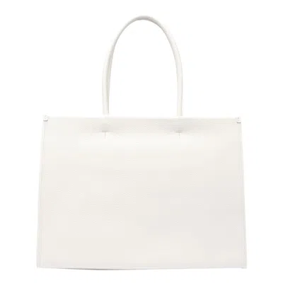Shop Furla Marshmallow Leather Opportunity Tote Bag In White/black