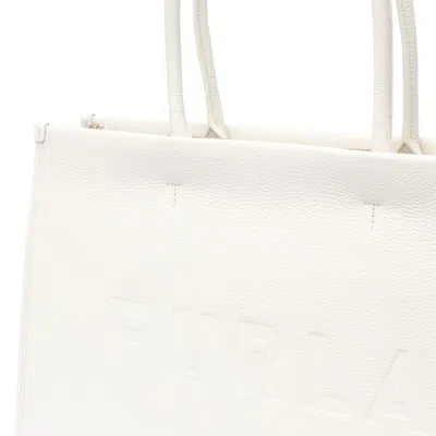 Shop Furla Marshmallow Leather Opportunity Tote Bag In White/black