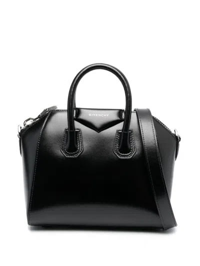 Shop Givenchy Antigona Leather Mini Bag In Black