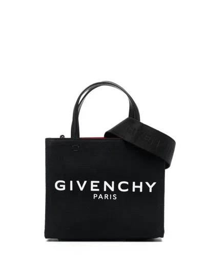 Shop Givenchy G-tote Mini Canvas Tote Bag In Black