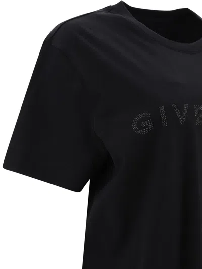 Shop Givenchy T-shirt In Cotton With Rhinestones In Black
