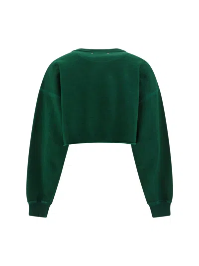Shop Golden Goose Sweatshirts In Green/white
