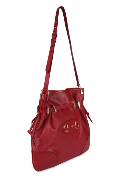 Shop Gucci 1955 Horsebit Leather Bag In Red