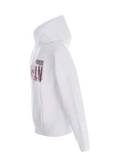 Shop Dsquared2 Hoodie Sweatshirt "scribble" In White