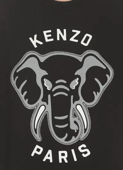 Shop Kenzo Black, Grey And White Cotton Sweatshirt