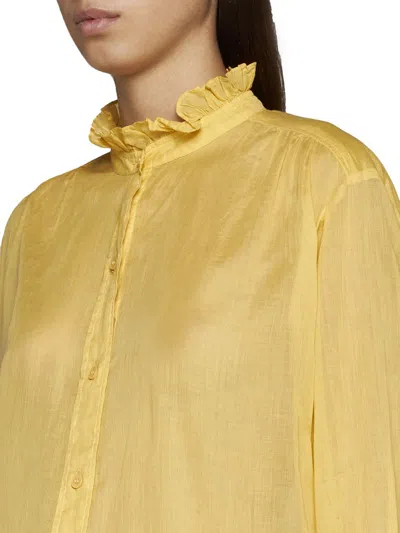 Shop Isabel Marant Étoile 'gamble' Yellow Cotton Shirt