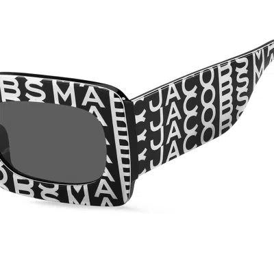 Marc Jacobs Monogram Rectangular-frame Sunglasses In Black