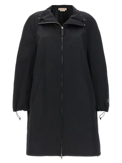 Shop Marni Satin Parka In Black