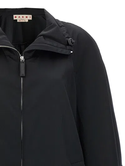 Shop Marni Satin Parka In Black