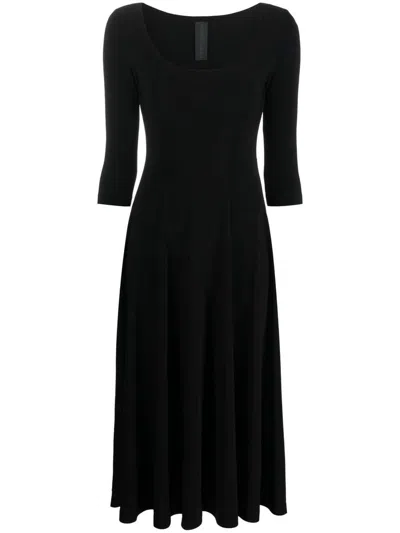Shop Norma Kamali Reversible Scoop Dress In Black