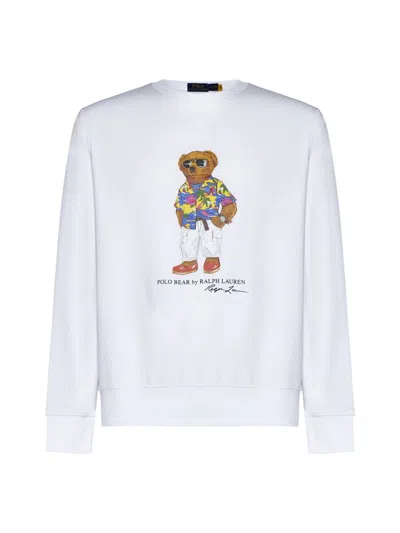 Shop Polo Ralph Lauren Sweaters In Sp24 White Beach Club Bear
