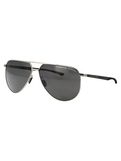 Shop Porsche Design Sunglasses In B416 Palladium Black