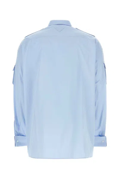 Shop Prada Shirts In Blue