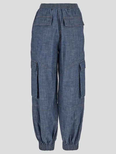 Shop Semicouture Trousers In Chambray